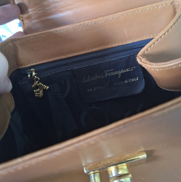 Vintage Ferragamo Brown Leather Backpack with Gold Accents - Picture 13 of 13